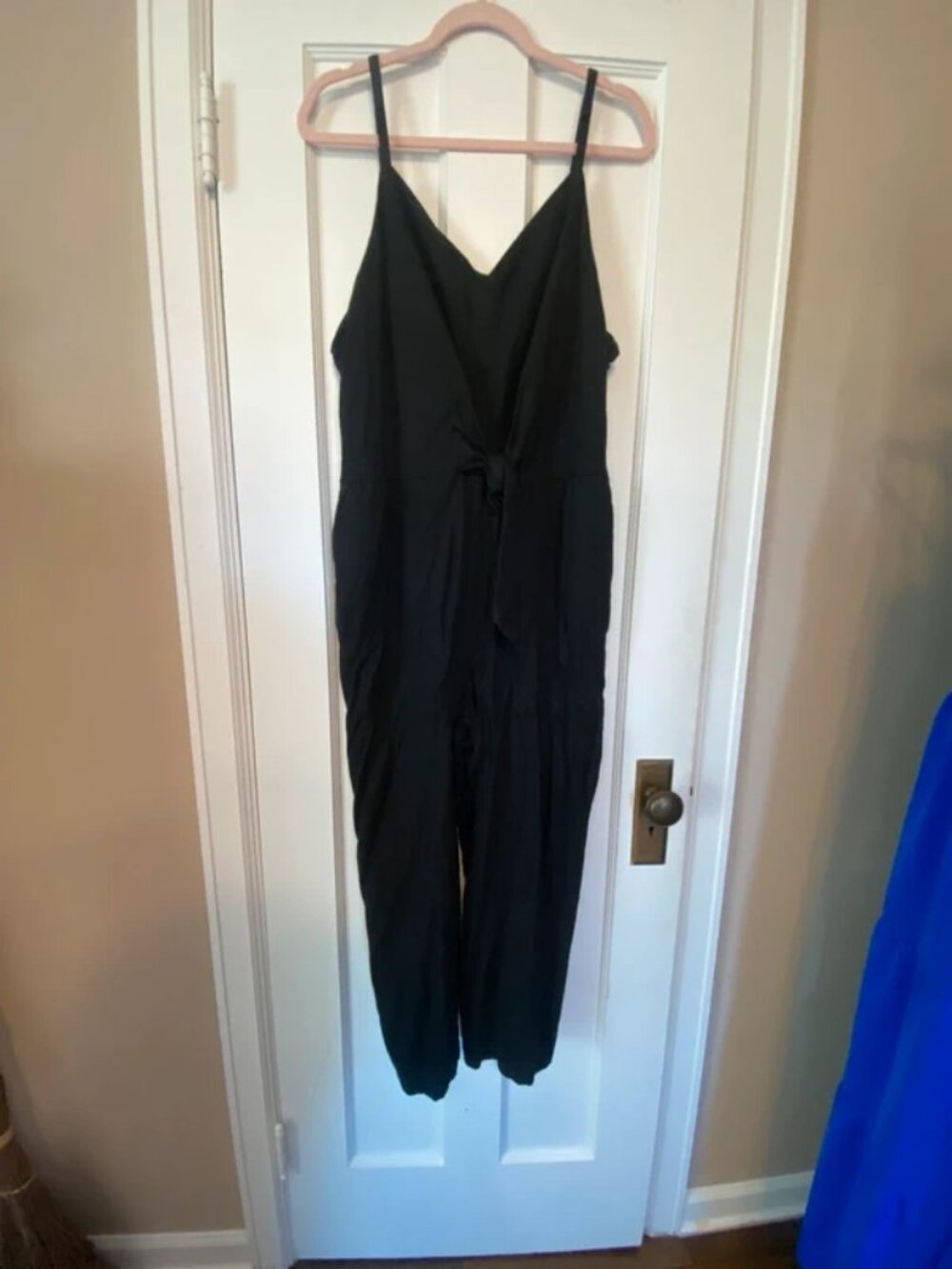 Womens simply Vera Vera wang plus size xxl black tie front jumpsuit